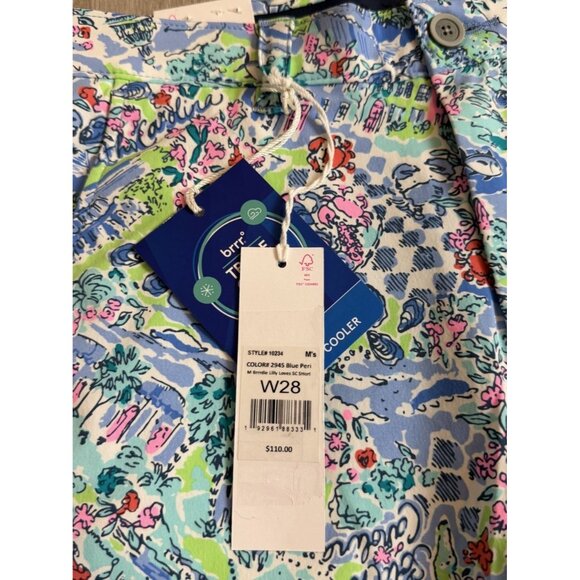 Lilly Pulitzer x Southern Tide Size 28 Mens 8" Short Blue Lilly Loves SC NEW - Picture 8 of 11
